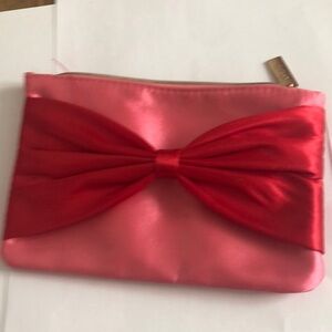 Ipsy Pink and Red Bow Pouch